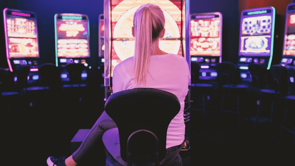 playing slot machine 