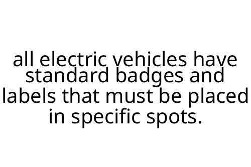 all electric vehicles have standard badges and labels that must be placed in specific spots.